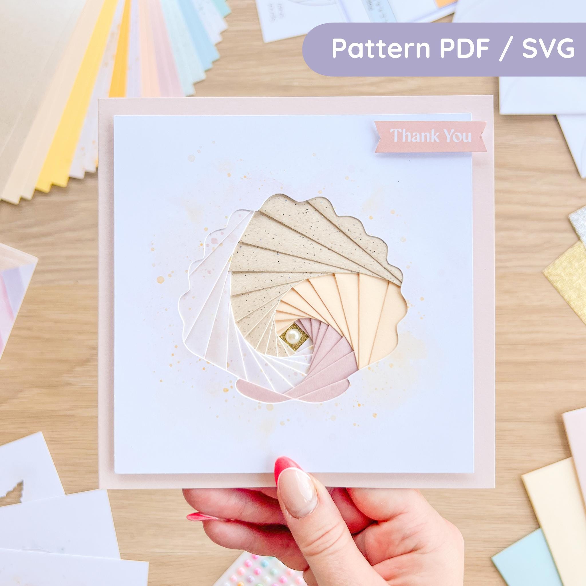 Clam Shell Iris Folding Pattern | Beginner Card Making Template ...
