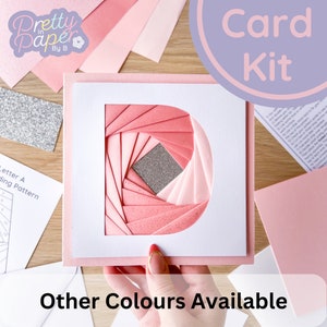 Kit de fabrication de cartes alphabet lettre D | Kit de cartes pliantes Iris | Kit de création de lettres initiales