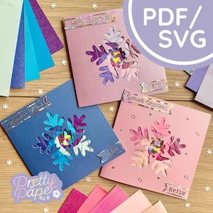 Snowflake Iris Folding Pattern PDF & SVG | Snowflake 5 point Intermediate Iris Folding Pattern Download | Cut File | Card Making Template