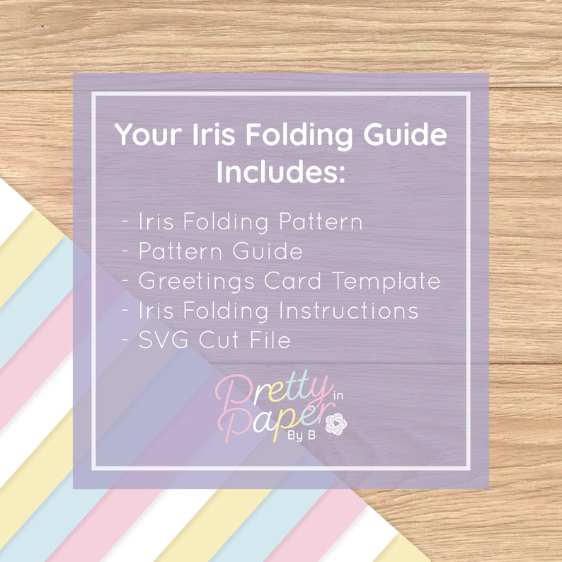 Rainbow Iris Folding Pattern LARGE PDF & SVG Beginner Iris Folding Template Digital Download Cut File Card Making Template image 2