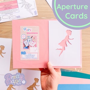 Pack ouverture féerique (paquet de 3) | Ouvertures rectangulaires blanches (x3), cartes vierges colorées (x3), enveloppes blanches C5 (x3)