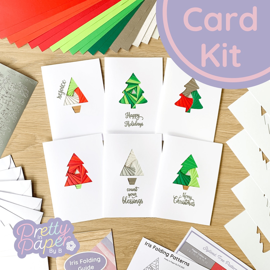 Christmas Card Making Kit Christmas Craft Kit Beginners Christmas Tree