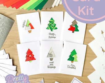 Christmas Card Making Kit | Christmas Craft Kit Beginners | Christmas Tree Iris Folding Kit | Letter Box Gift