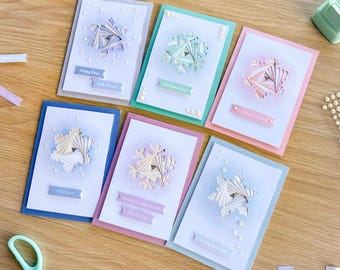 Snowflake Shimmer Luxury Card Making Kit | Beginner Iris Folding Craft Activity Kit | Makes 6x A6 cards