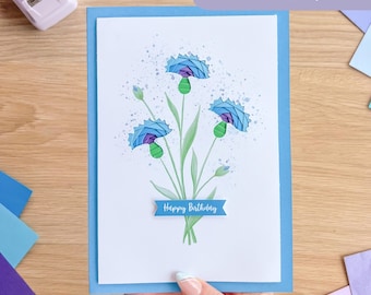 Cornflowers Iris Folding Pattern PDF & SVG | Intermediate Printable Download and Cut File