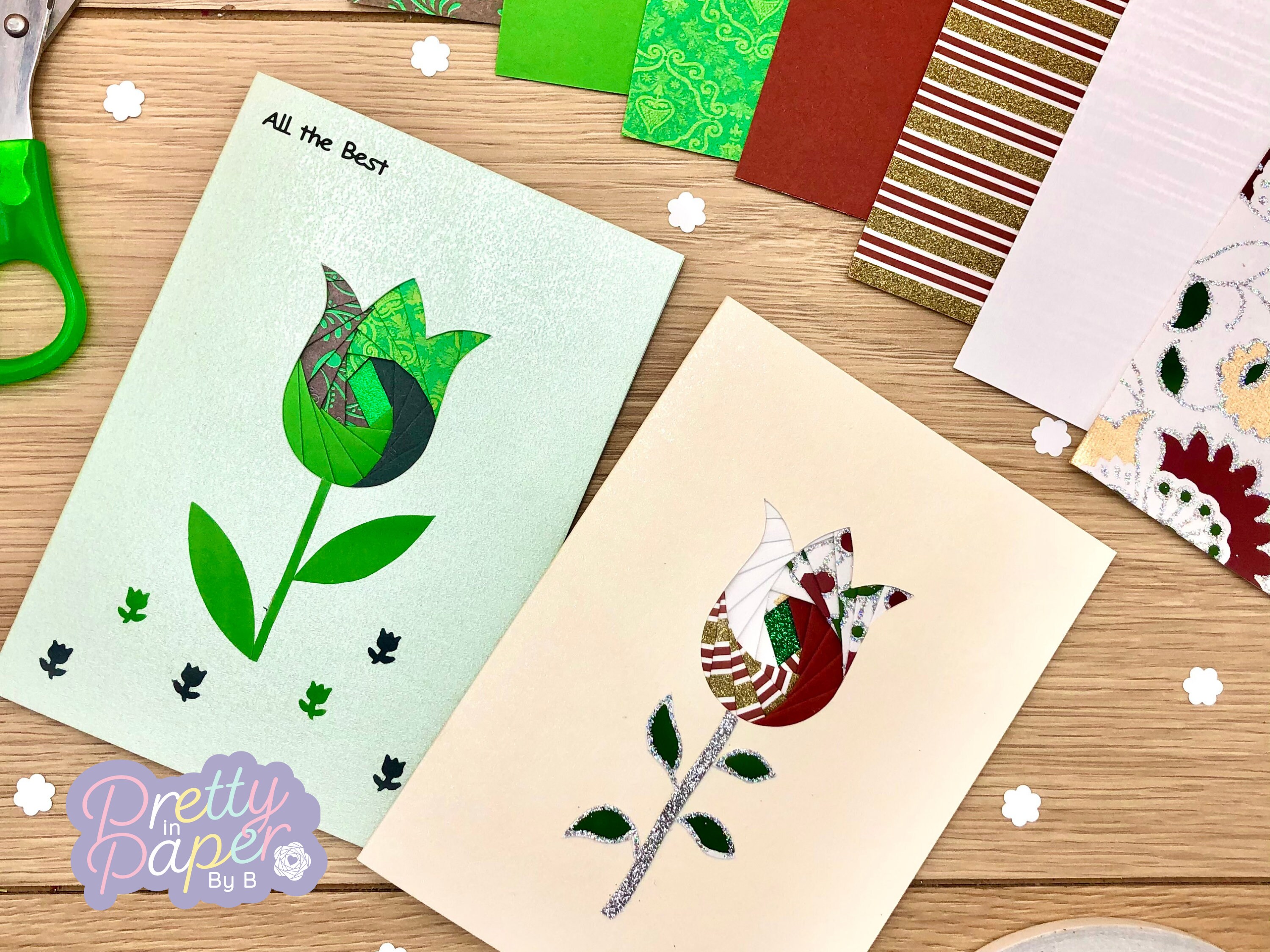 Tulip Iris Folding Pattern Mini PDF & SVG | Beginner Iris Folding ...