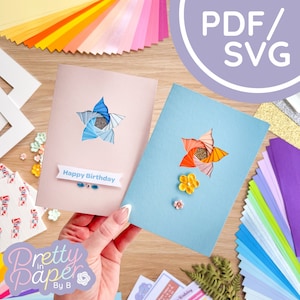 Lilie Blume Iris Faltmuster PDF & SVG | Anfänger Druckbare Download | Schnittdatei | Kartenherstellungs-Vorlage