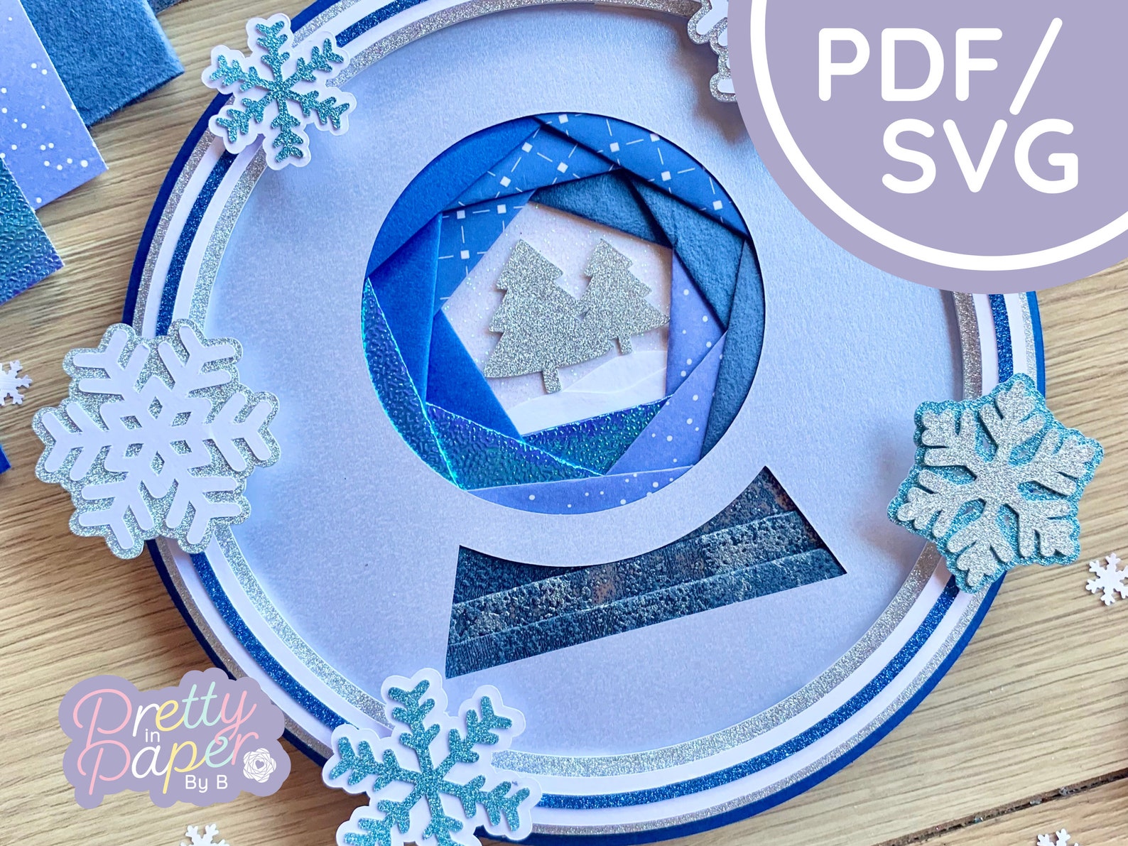 Snow Globe Iris Folding Pattern PDF & SVG Snowglobe Beginner - Etsy Ireland