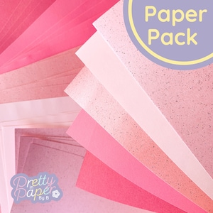 Paquet de barbe à papa A5, 30 feuilles | Bloc de papier scintillant | Collection de papiers créatifs scintillants | Rose