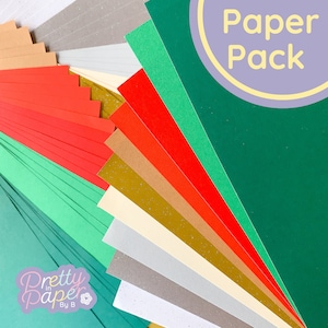 Weihnachtspapier A5, 60 Blatt | Perlmutt-Papierblock | Weihnachts-Bastelpapier-Kollektion | Rot Grün Gold Silber