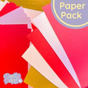 Love You More Paper Pack A5, 30 Blatt | Perlmutt-Papierblock | Sparkle Craft Papierkollektion | Rot Rosa Rose Gold