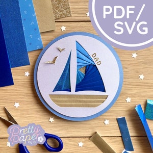 Boot Iris Falten Muster PDF & SVG | Fortgeschrittene Printable Download | Schnittdatei | Kartenherstellungs-Vorlage
