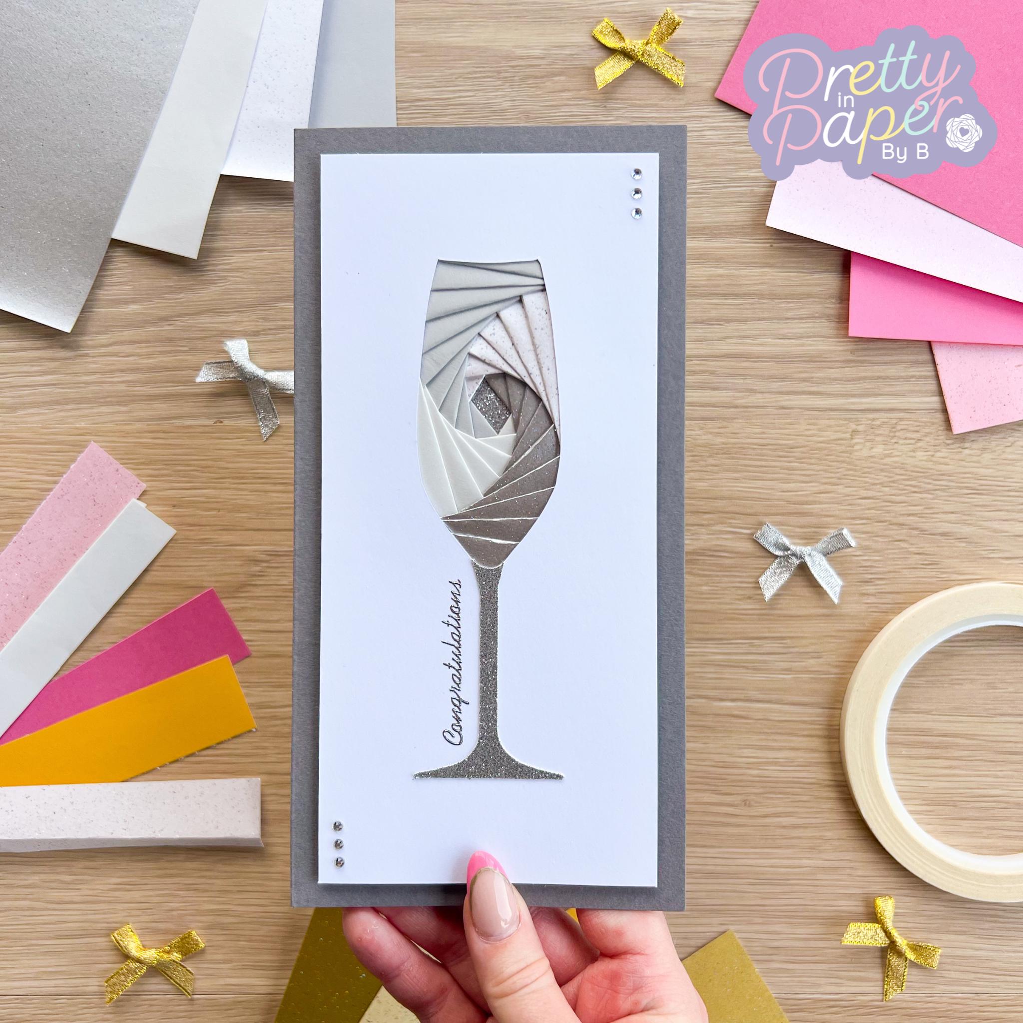 Single Champagne Glass Iris Folding Pattern PDF & SVG | Beginner Iris ...