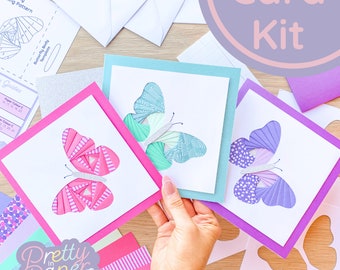 Butterfly Card Making Kit | Iris Folding Butterfly Cards | Butterfly Craft Kit | Letterbox Gift | Craft Gift