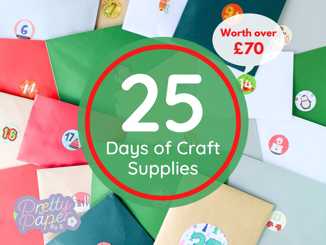 Paper Craft Advent Calendar 25 Days of Craft Supplies Etsy
