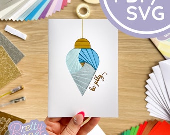 Classic Bauble Iris Folding Pattern Template | Christmas Bulb Decoration Beginner Printable PDF SVG Download