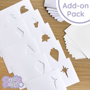 ADD-ON PACK Erweiterung für Classic Christmas Collection Card Making Kit | Extra A6 Kartenausschnitte, Umschläge, Papier einlegen