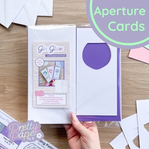 Gin Glass Aperture Card (3 stuks) | 3 openingen, gekleurde kaartblanco's en enveloppen