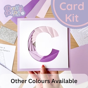Kit de fabrication de cartes alphabet lettre C | Kit de cartes pliantes Iris | Kit de création de lettres initiales