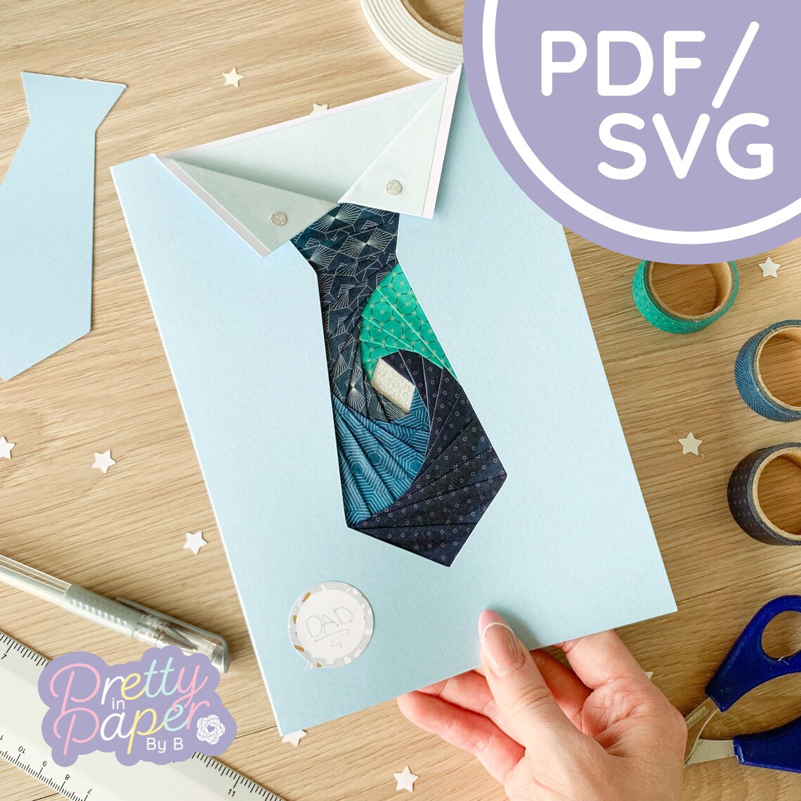 Tie Iris Folding Pattern PDF & SVG | Beginner Iris Folding Pattern ...
