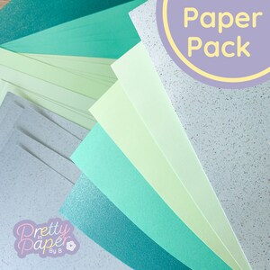 Sea Breeze Paper Pack A5, 30 Blatt | Perlmutt-Papierblock | Sparkle Craft Papierkollektion | Grün