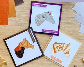 Horse Iris Folding Pattern PDF & SVG | Beginner Printable Download and Cut File