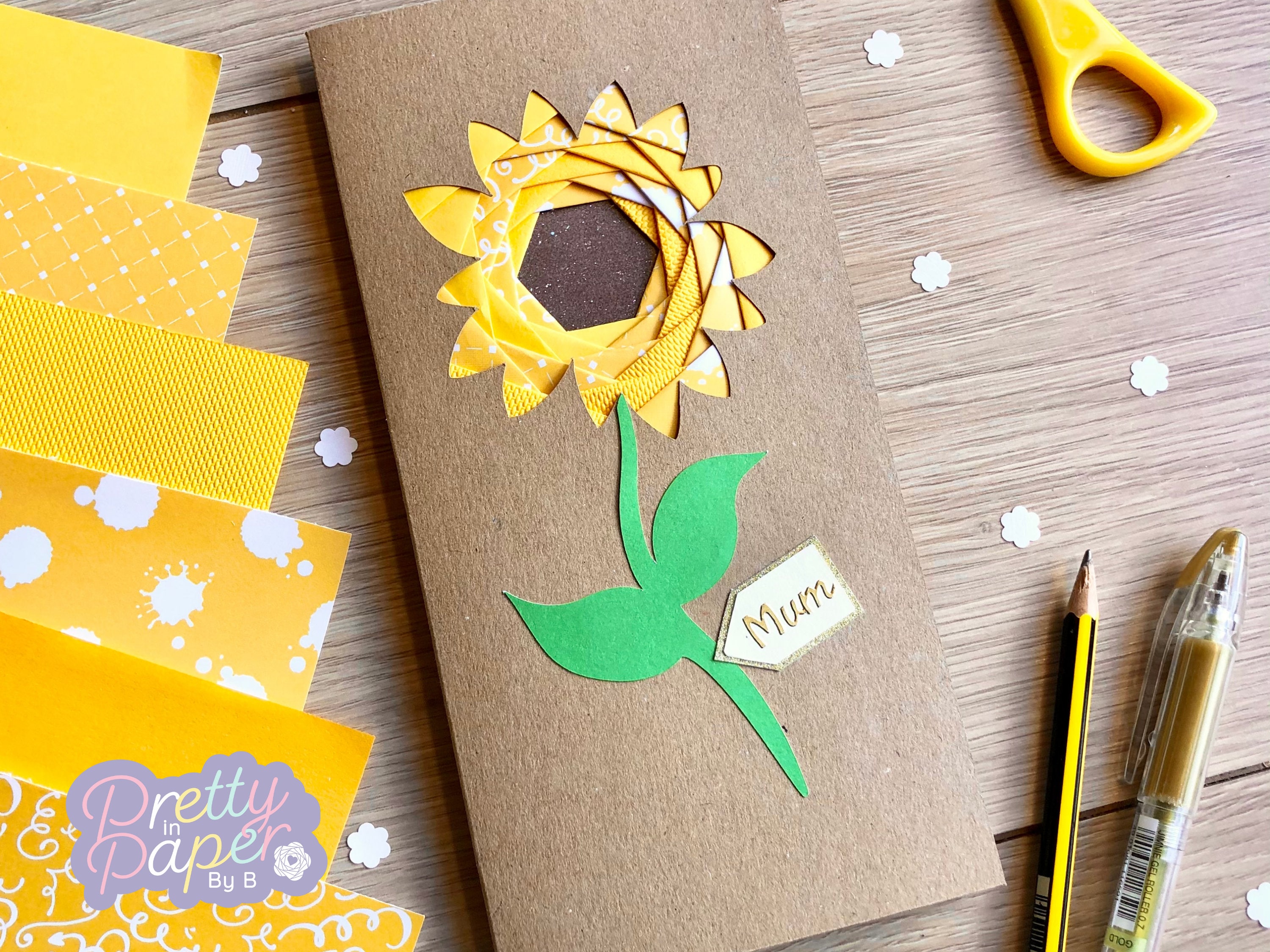 Sunflower Iris Folding Pattern PDF & SVG | Sunflower Beginner Iris ...