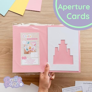 Castle Aperture Karte (3er Pack) | Rechteckige Weiße Öffnungen, A5 Farbige Kartenrohlinge & Weiße Umschläge