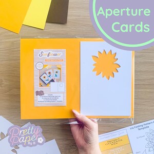 Sunflower Aperture Card (3er Pack) | 3 x Blenden, Farbige Kartenrohlinge & Umschläge | Mittelschwer