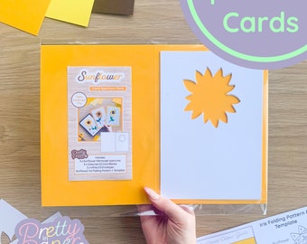Sunflower Aperture Card (Pack of 3) | 3 x Apertures, Coloured Card Blanks & Envelopes | Intermediate