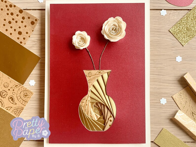 Vase Iris Folding Pattern PDF & SVG Beginner Flower Pot Iris Etsy France