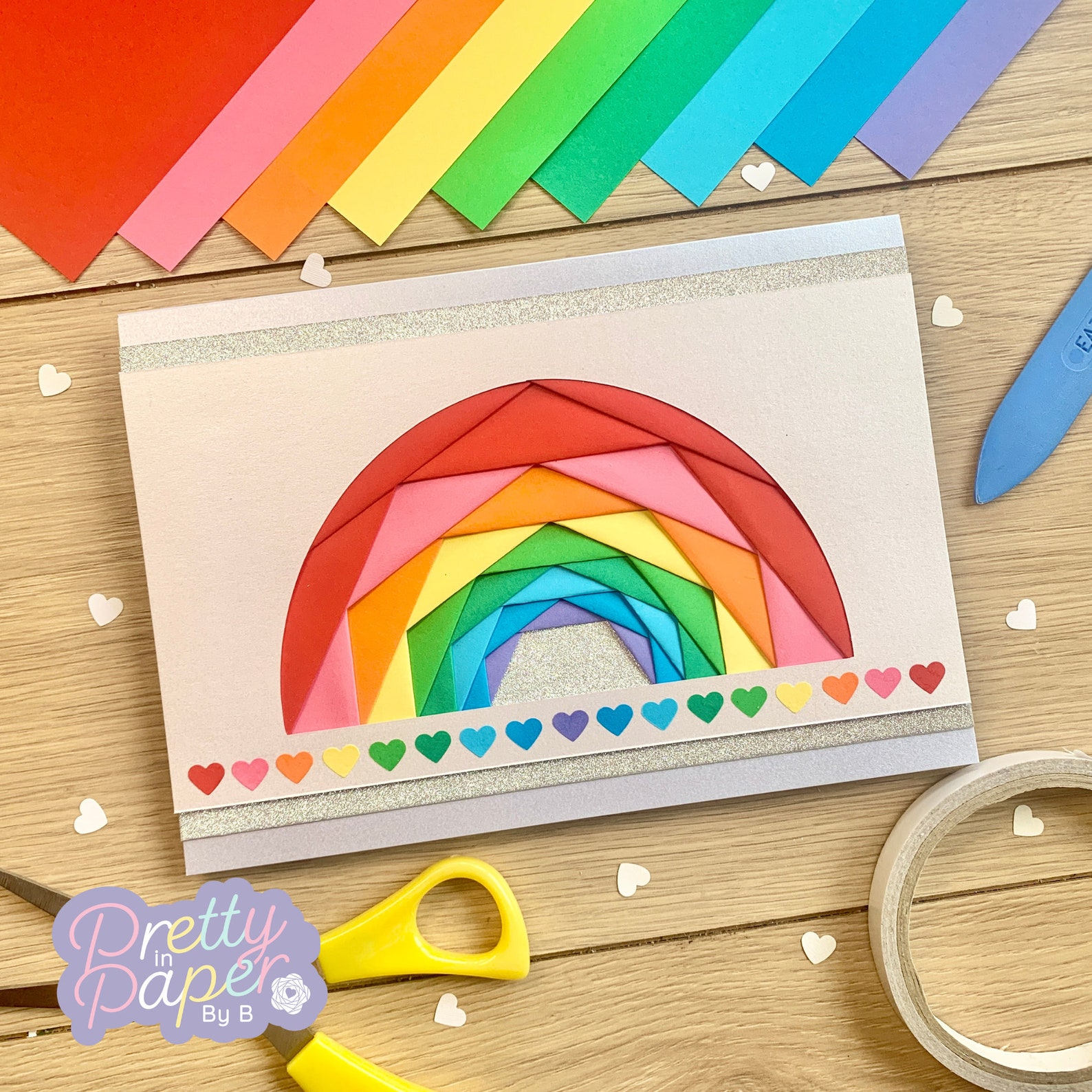 Rainbow Iris Folding Pattern PDF & SVG | Rainbow Beginner Template ...