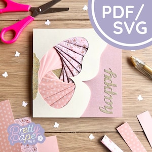 Modello di piegatura dell'ala di farfalla selvatica Iris PDF e SVG / Mezza farfalla per principianti stampabile da scaricare / File di taglio / Modello per la creazione di biglietti