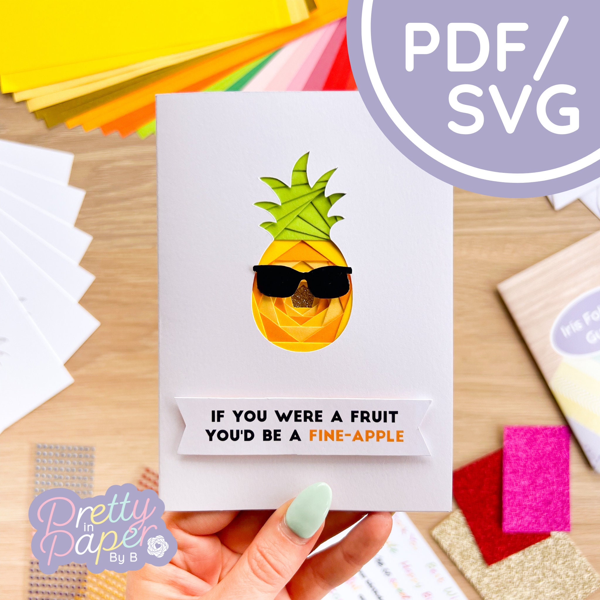 Pineapple Iris Folding Pattern Mini PDF & SVG | Beginner Fruit ...