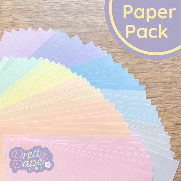 Paquet de papier pastel | Bloc de papier coloré | Collection de papiers A5 | Arc-en-ciel