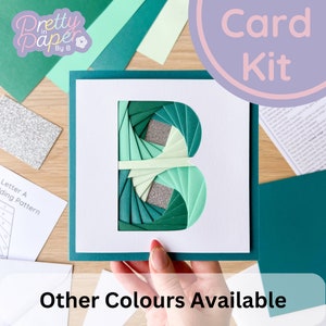 Kit de fabrication de cartes alphabet lettre B | Kit de cartes pliantes Iris | Kit de création de lettres initiales