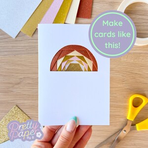 Mini Rainbow Card Apertures A6 Pack of 6 White Card Blanks & Envelopes x6 image 5