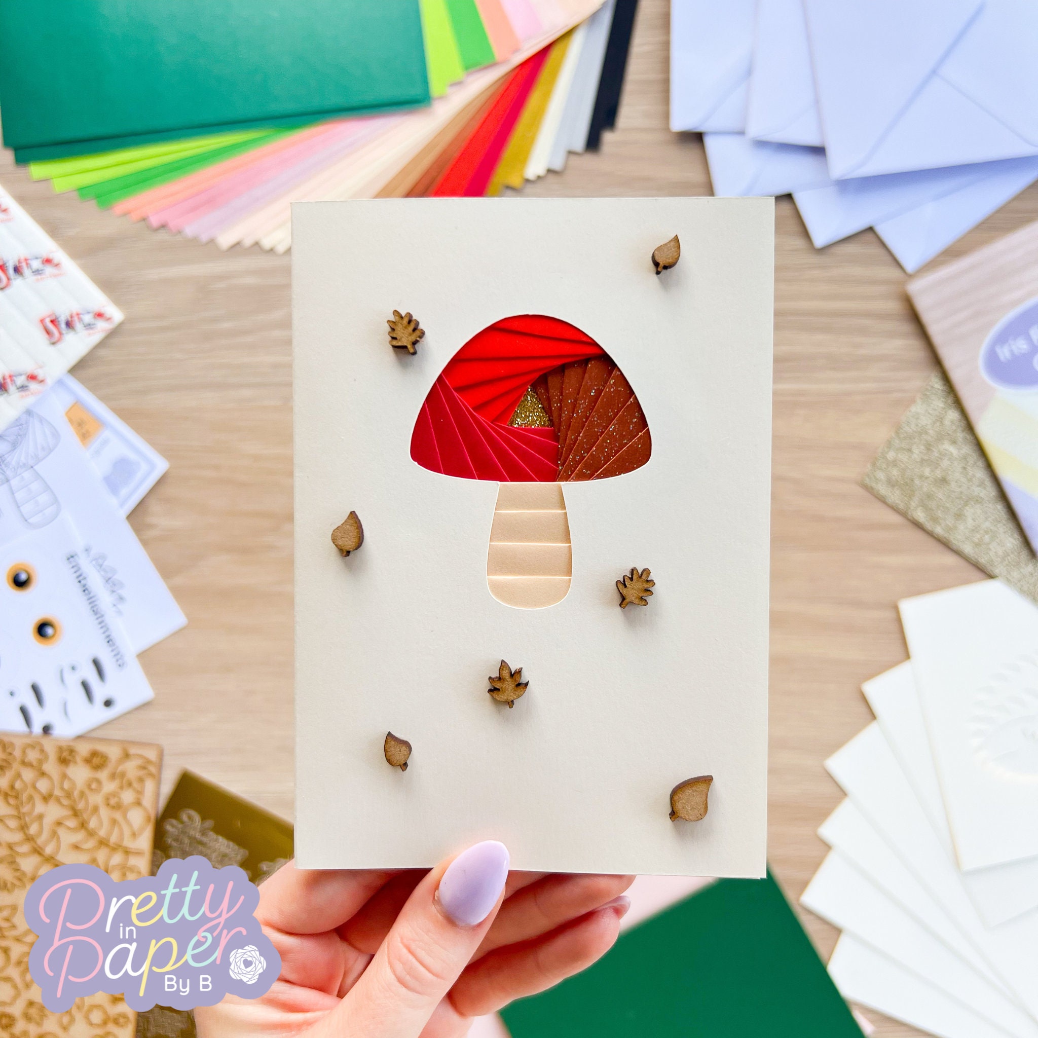Toadstool Iris Folding Pattern Template Mini PDF & SVG | Beginner ...