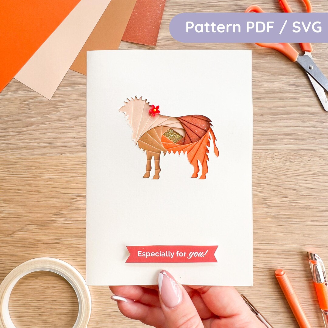 Highland Calf Iris Folding Pattern PDF & SVG | Beginner Iris Folding ...