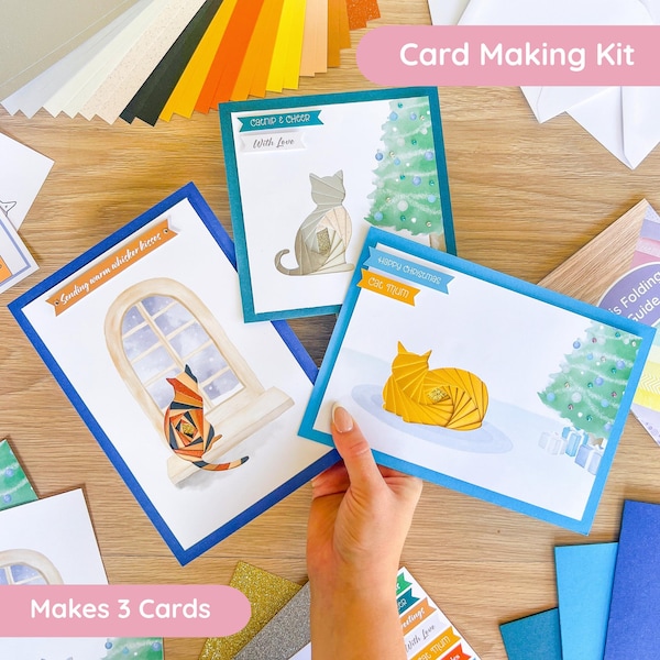 Craft for Cats Winter Frost Christmas Card Making Kit 2025 | Iris Folding Beginners | Letter Box Craft Gift