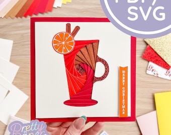 Mulled Wine Glass Iris Folding Pattern PDF & SVG | Wine Glass Beginner Printable Download | Cut File | Card Making Template