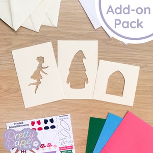 ADD-ON PACK pour kit de fabrication de cartes Secret Garden | Ouvertures supplémentaires, cartes vierges, enveloppes, intercalaires
