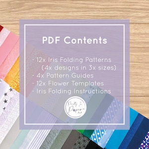 Present Iris Folding Patterns Bundle x4 Four Sqaure Iris Folding Patterns PDF Download Beginner Card Making Templates image 2