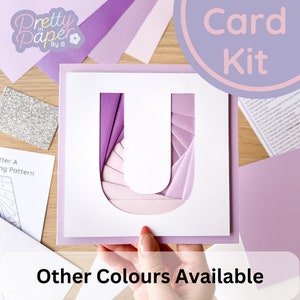 Kit de fabrication de cartes alphabet lettre U | Kit de cartes pliantes Iris | Kit de création de lettres initiales