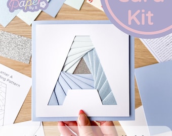 Card Making Kit Alphabet Letter A | Iris Folding Card Kit | Initial Letter Craft Kit