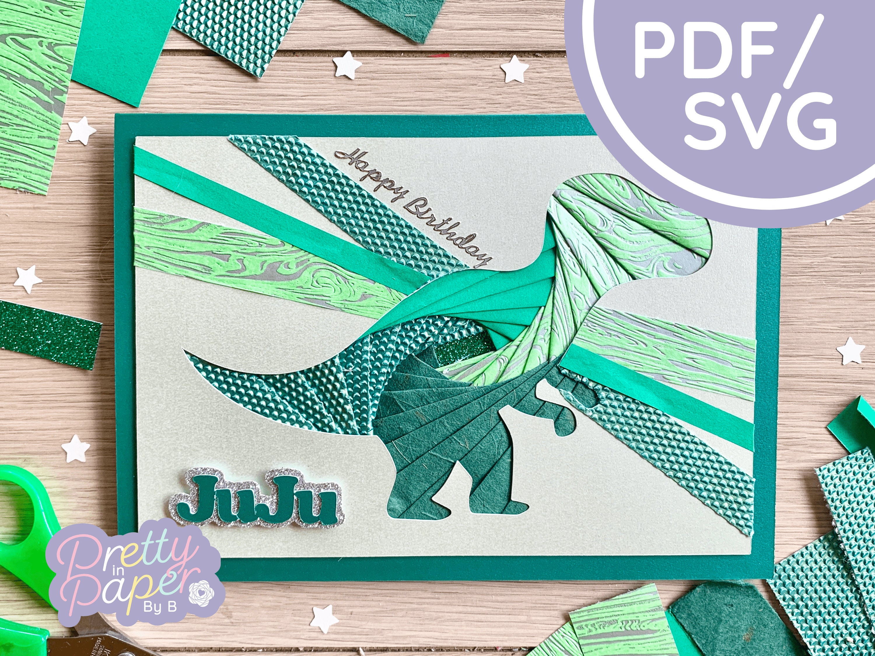 Dinosaur Iris Folding Pattern PDF & SVG T Rex Intermediate - Etsy