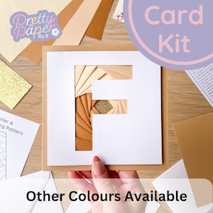 Kit de fabrication de cartes alphabet lettre F | Kit de cartes pliantes Iris | Kit de création de lettres initiales