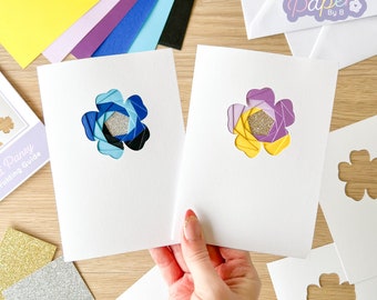 Card Making Kit Pansy Flower | Mini Iris Folding Card Kit