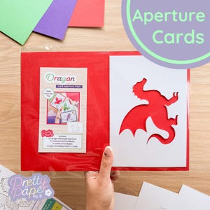 Dragon Aperture-kaart (3 stuks) | Rechthoekige witte openingen, gekleurde A5-kaarten en witte enveloppen
