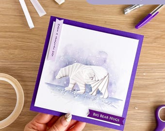Polar Bear Iris Folding Pattern PDF & SVG | Intermediate Printable Download and Cut File